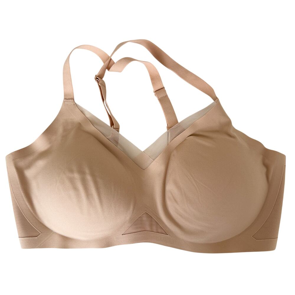 Honeylove Wireless Crossover Bra Beige Nude - L